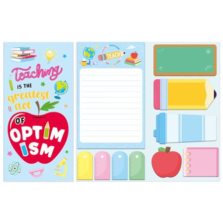 Lærer Sticky Notes Sæt, Undervisningsmaterialer Formede Blokke – To Do Liste & Skrive Memo Notepads | Lærer Anerkendelsesgave til Skolen