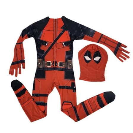 Deadpool Kostyme Superhelt Cosplay Kostymer Superhelt Barn Bodysuit 3D Stil Halloween Cosplay Kostymer Sværd Bag 3