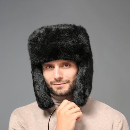 Paksutettu puuvillahattu talvituulenpitävä lämmin cap MUSTA