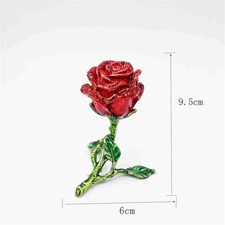 2023 Ny Opgraderet Roseformet Dekorativ Hængslet Smykke Skrin Ring Opbevaring Gave til Valentinsdag