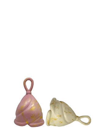 HEVEA Loop Menstrual Cup Combo - Sizes 2 & 3 Golden Sand & Golden Rosewood - Multi/patterned - 2&3