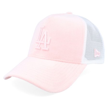 New Era - MLB Rosa trucker Cap - Los Angeles Dodgers Womens Velour Pink/White Trucker @ Hatstore