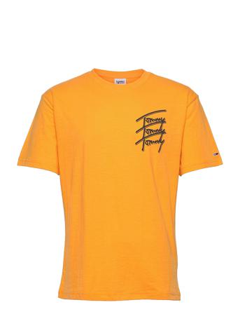 Tjm Tommy Repeat Script Tee T-shirt Orange Tommy Jeans