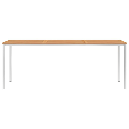 Vidaxl Trädgårdsbord 200x100x75 Cm Massiv Teak Rostfritt Stål Brun