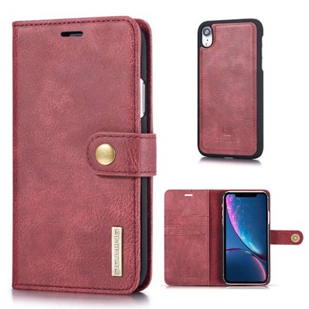 DG.MING iPhone Xr 2-in-1 lompakkokotelo - Punainen