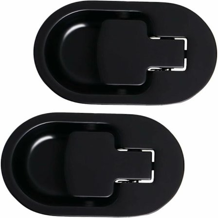 Lepotuolin ja sohvan vipu, musta kiinteä alumiinimetallikahva ilman kaapelia (2 kpl)..DEBUNS