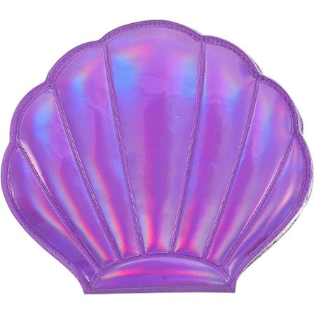 1 lilla skjell speil, sminke speil sammenleggbart dobbeltsidig