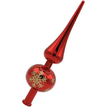 Röd Julgransstjärna Glas Finial Toppstjärna Liten Munblåst Glas Julgransprydnader Vintage Handmålad Toppstjärna Juldekorationer