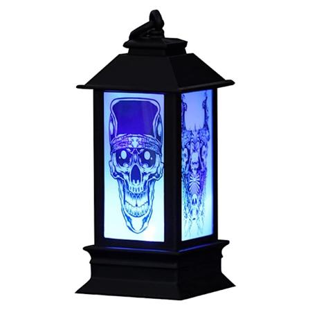 Halloween-tema LED-ljus Retro fyrkantig lykta Hängande prydnad för hemträdgårdsdekoration 1