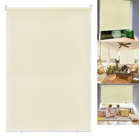 Vertikal rullgardin - YUENFONG - 180 x 240 cm - UV-skydd - Beige - Lätt installation