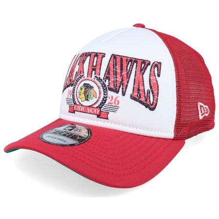 New Era - Rojo trucker Gorra - Chicago Blackhawks 9FORTY White/Red A-frame Trucker @ Hatstore