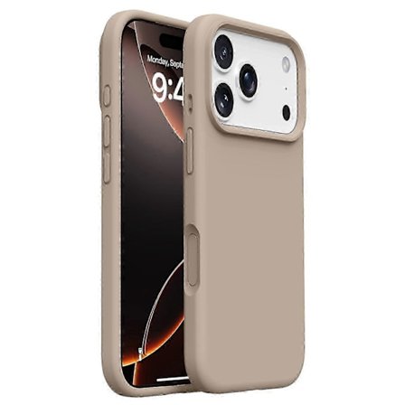 iPhone 17 Pro Max -kotelo, pehmeä mikrokuituvuori, nestemäinen silikoni + PC-kuori