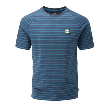 Moon Men's Striped Bamboo Tech T-Shirt Men short-sleeved sweaters Blue XS