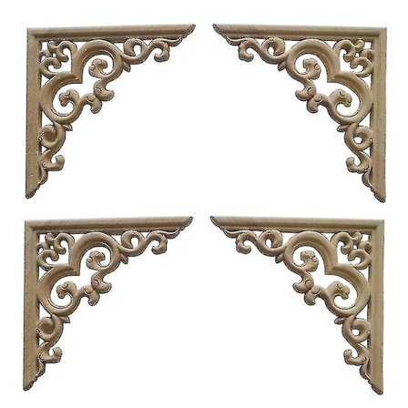 4 st Obehandlade Trälister Dekaler Europeiska Trä Dekaler Möbel Skåp Blommig Vagn