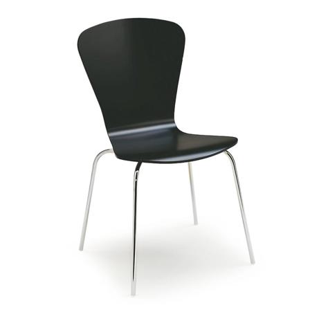 Stilren Formpressad Stol - Naturlig Svikt, Stapelbar - Svart