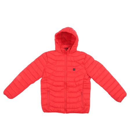 Elektrisk oppvarmet hettejakke 3 temperaturer enkel kontroll 2 sone USB oppvarmet termisk jakke for menn kvinner rød 3XL