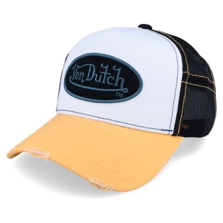 Von Dutch - Vit trucker Keps - Sum White/Orange/Black Trucker @ Hatstore