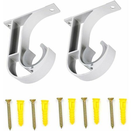 Seinään asennettava verhotangon kiinnike Verhotangon pidike Sinkkiseos Tankopidike makuuhuoneeseen Olohuoneen verhotanko ruuveilla, valkoinen-2kpl