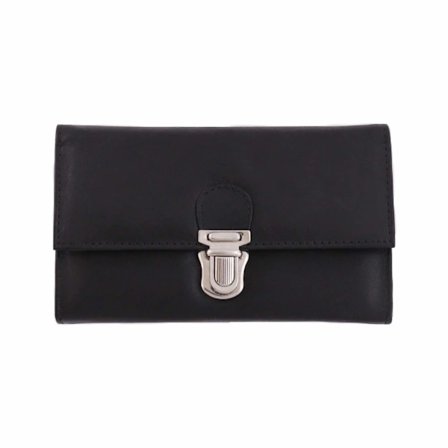 Stor kalveskinds pung Sort Black one size