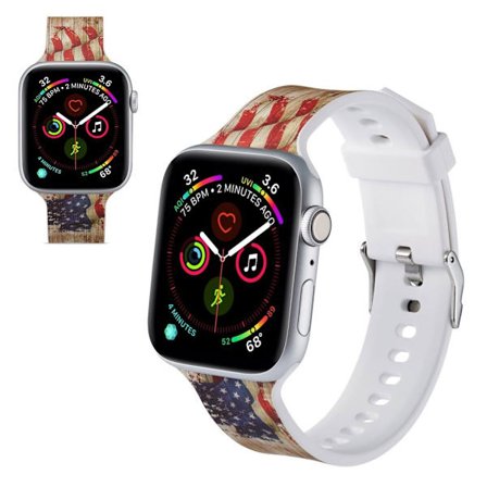 Apple Watch Series 5 40mm mönster silikon klockarmband - US Flag