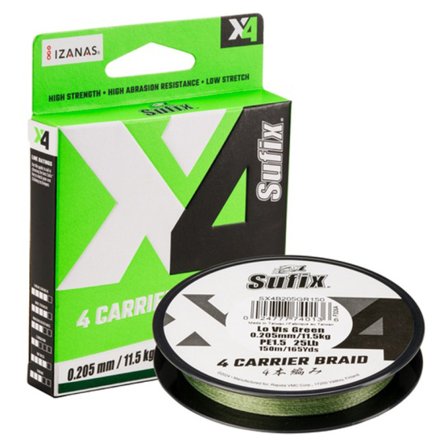 Sufix X4 Braid Lo Vis Green 120m 0,128mm 5,5kg