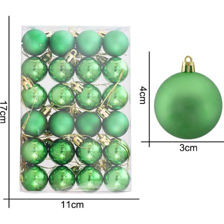 96 stk. Kiwi Grønne Splintfri Julekugle Ornamenter med 4 Finish 1,5" (40 mm)