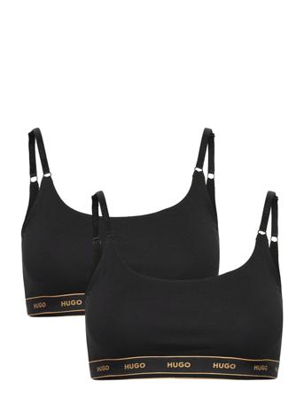 Twin Bralette Stripe Lingerie Bras & Tops Soft Bras Tank Top Bras Musta HUGO