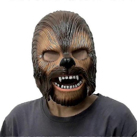 Halloween Maske Bevegelig Kjeve Hel Hode Chewbacca Masker Film Cosplay Wookiees Alien Kostyme Hodeplagg789