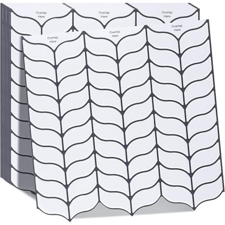 Selvklebende fliser 3D veggdekor i fiskebeinsmønster, grå/hvit, 10-pakning kjøkken & husvogn_OF