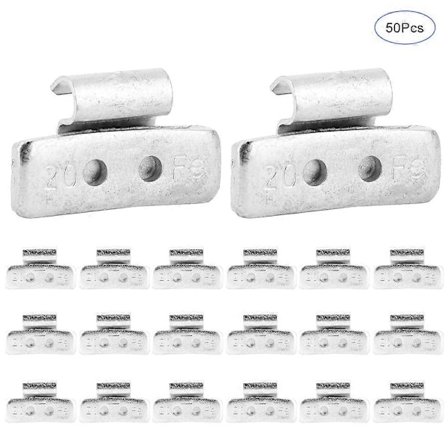 50 stk. 20g/0,71oz P-stil Dæk Hjul Afbalanceringsvægte Clip On Afbalancering til Stålfælge