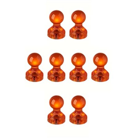 Køleskabsmagnet - Stiftmagnet - Akryl - 8stk - Orange
