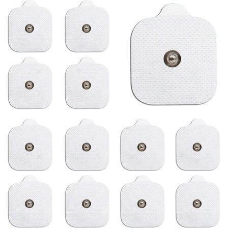 12 itseliimautuvaa elektrodia 3,5 mm:n nastaliittimillä, 5 cm x 5 cm, yhteensopiva BEURER-, SANITAS- ja useimpien TENS-laitteiden kanssa