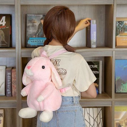 Plysch Kanin Ryggsäck Väska Öron Kanin Plysch Axelväska