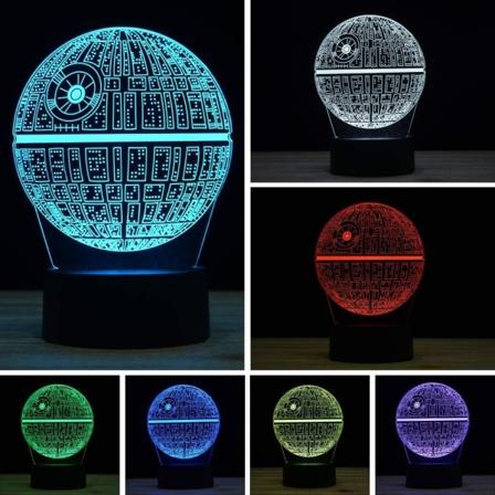 3D illusjonsnattlys skrivebordslampe, 7 farger automatisk gradvis skiftende USB-drevne LED-lys med berøringsbryter for barnas gaver Hjemmedekorasjon (