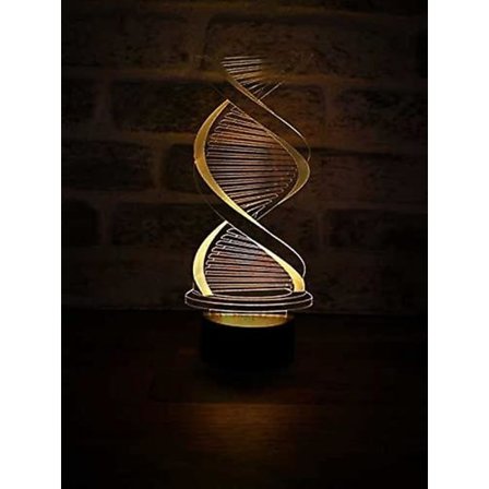 DNA 3D Illusion Nattlampa Akryllampa 3D Konst Abstrakt LED-lampa Färgväxlande Sovrumsnattlampa Presenter