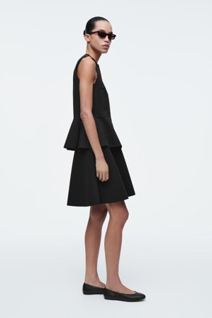 COS Women's Falda Evasé Corta De Neopreno in Negro