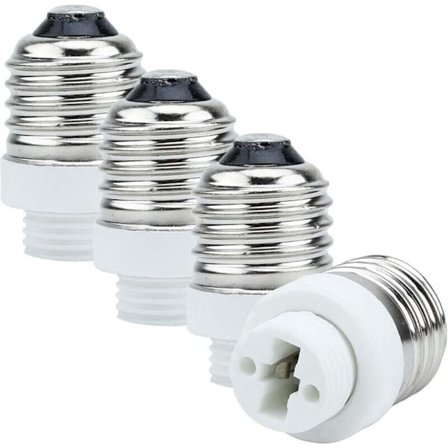 4x Lampesokkeladapter E27 G9 i HVIT - Sett med 4 omformateringskonvertere for lampesokler for glødelamper, LED, halogen, sparepærer