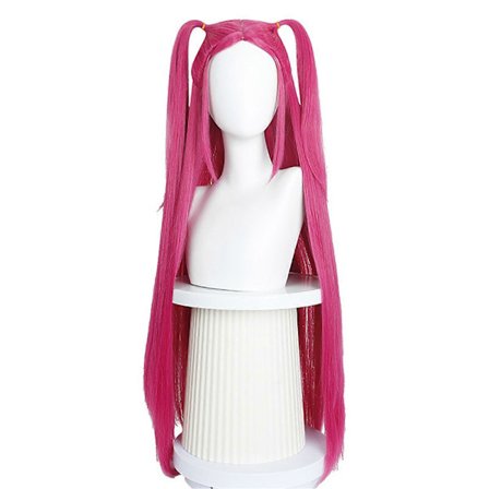 Rumi Cosplay Parykk Syntetisk Hårforlengelse Hestehale for Daglig Bruk (FMY) Pink Mira