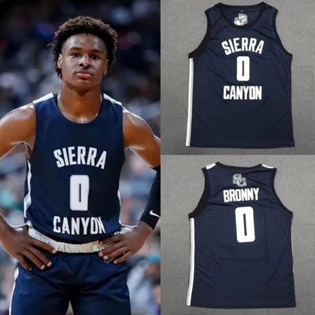 Son till LeBron Bronny James #0 Sierra baskettröja L