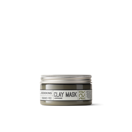Ecooking Lermaske 100 ml - Opfriskende, Renser i Dybden, Minimerer Porer, Reducerer Urenheder med Iris, Zink og A-vitamin