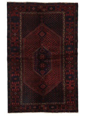 Handgeknoopt Hamadan Vloerkleed 135X209 Perzisch Wol Zwart Klein
