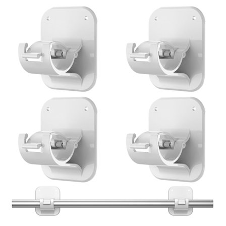 Klemmer uten boring, 9 kg kapasitet - Selvklebende kroker egnet for leietakere, perfekt for leiligheter og studenthybler, for oppheng av gardiner.