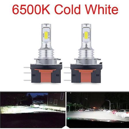 2 stycken H11b H15 LED-lampor med ultrahög ljusstyrka på 20000 lumen och 80W hög effekt, ger kraftfull belysning för din bil H15 6500K