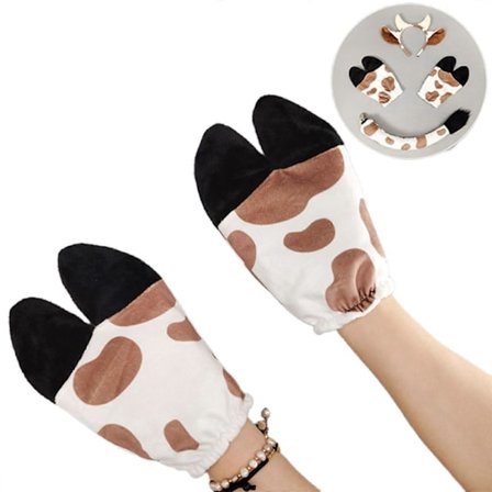 Ko-kostymset Ko-öron Pannband Svanshandskar Barn Vuxna Djur Cosplay Kostymer för Halloween Julfest Rekvisita Ko-hov brun vit