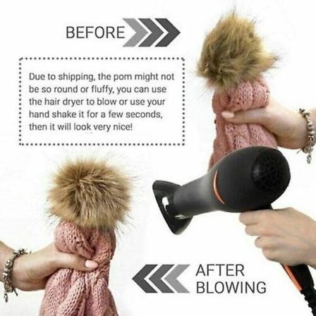 Nyfödd Baby Pojke Flicka Dubbel Pälsboll Mössa Vinter Varm Stickad Tofs Mössa Rosa Barn (0-3 År)