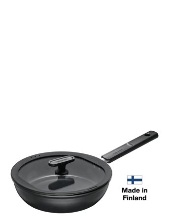 Hard Face Sauté Pan 24Cm W/Lid Black Fiskars