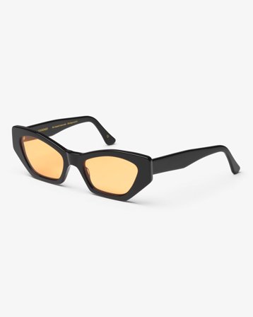 Sunglass 07 - Deep Black Solid - Orange - One Size