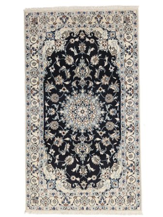 120X208 Tapis Naïn D'orient Gris Foncé/Noir (Laine, Perse) Carpetvista