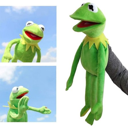 Frosch Puppet Plysch Djur-muppet Show Doll Of Frog Hand Dolls Plyschleksak Julklapp till barn 60cm /grön V