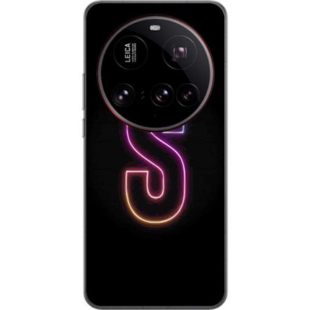 Kompatibelt Mobilskal till Xiaomi Xiaomi 15 Ultra Neonbokstav S i lysande rosa och blå toner mot mörk bakgrund, stilren bokstavskonst med retrofutur